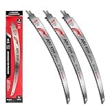 EZARC Japanese Teeth Reciprocating Saw Blade 15 Inch, Arc Edge Wood Pruning Saw Blades 6TPI for Tree Trimming, Wood Cutting, 3 Pieces