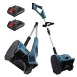 Electric Snow Thrower, Handheld Snow Pusher Featuring Telescopic Pole for Clearing Decks, Patios, Sidewalks and Steps