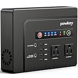 powkey Portable Power Station 200W, 146Wh Portable Solar Generator Battery Pack with 2 Pure Sine Wave AC Outlets/4 USB A/1 DC Port, Lithium Battery Backup Power Supply for Camping Travel Outdoor Home