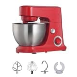 Stand Mixer, 6-Speed Tilt-Head Electric Kitchen Mixer with 5 Quart Stainless Steel Bowl, Dough Hook, Whisk & Beater, Splash Guard, Ideal for Baking Bread, Cake & Whipping (Red)