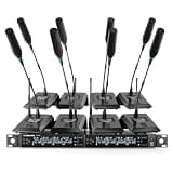 Phenyx Pro 8-Channel Wireless Conference Microphone System, Wireless Podium Microphone with 8x25 UHF Frequencies, Auto Scan, 8 Gooseneck Mics for Lecture, Church, Conference, Public Speaking (PTC-8)