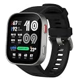 Amazfit Bip Max 50mm Smartwatch, 2.07" AMOLED Display, 20 Days of Battery, GPS, 4GB Storage, Offline Maps, Fitness Tracker, Hybrid Training, 150+ Sports, HYROX Mode, 5 ATM for Android & iPhone, Silver
