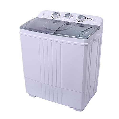 16.5lbs Portable Washing Machine, Compact Twin Tub Semi-Automatic Washer Laundry Machine with Built-in Drain Pump for Dorms, Apartments, RVs