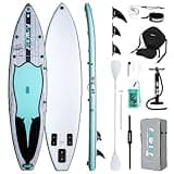 FunWater Inflatable Stand Up Paddle Board 10'6"/11"/11'6" Paddle Board for Adults & Youth, Paddleboards Inflatable with Premium SUP Accessories, Wide Stable, Non-Slip Comfort Deck (Grey/Blue/Black)
