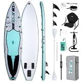 FunWater Inflatable Stand Up Paddle Board 10'6"/11"/11'6" Paddle Board for Adults & Youth, Paddleboards Inflatable with Premium SUP Accessories, Wide Stable, Non-Slip Comfort Deck (Grey/Blue/Black)