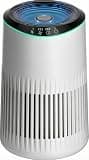 Air Purifiers for Bedroom for Smoke Odors, Air Purifier with Sleep Mode Fragrance Sponge, Blue Ambient Light, 23dB Quiet Small Air Purifier for Bedroom Office, White