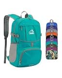 WATERFLY Hiking Packable Daypack Backpack: 25L Ultra Lightweight Day Pack for Women Men - Small Compact Folding Back Pack for Outdoor Sport Cycling Camping Travel Trip - Turquoise