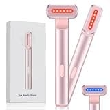 4-in-1 Light-Therapy-Wand,Red Light Therapy for Face and Neck - Microcurrent Facial Device for Anti-Aging - Face & Eye Massager Skincare (2 Colors led Light)