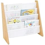 Humble Crew Kids Bookshelf, 4-Tier Front-Facing Book Display Organizer, Montessori Toddler Bookcase for Playroom, Bedroom & Reading Corner, Natural Wood/White