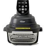 5-in-1 Glass Air Fryer for Zero-Oil Healthy Cooking, Space-Saving 1500W Countertop Cooker with 4QT 6-Cup Glass Bowl, Non-ToxicSafe & Dishwasher Friendly for Small & Large Family Meals