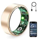 VAMOTRA Smart Ring Health Tracker for Men & Women, Heart Rate, HRV, Sleep Monitoring, 10ATM Waterproof, No Subscription Fee, Works with iPhone & Android (Rose Gold, 6#)
