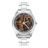 NTVOWPZO Three-Hand Analog Stainless Steel Watches for Men Easy Reader
