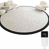 Dalumian Graphene Electric Heating Carpet, Heated Foot Warmers Under Desk, Heated Floor Mat, Heated Area Rugs with Timer Fast Warm Up, Suitable for Yoga/Indoor/Under Desk(A,100 * 100cm)