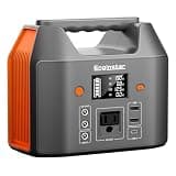 EnginStar Portable Power Station 150W 155Wh Solar Generator 110V 42000mAh Portable Power Bank w/AC Outlet, 6 Outputs External Battery Backup LED Light for Outdoor Camping