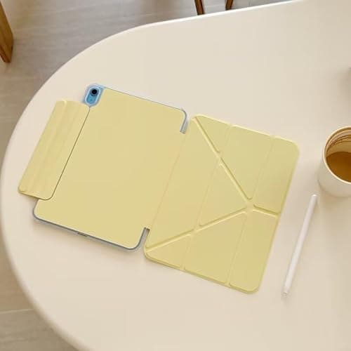 Slim Magnetic Double-Sided Clip Case for iPad mini 7/6| 4-Corner Shockproof PC Transparent, Pencil Holder, Multi-Angle Foldable Stand, Auto Wake/Sleep