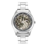 NTVOWPZO Three-Hand Analog Stainless Steel Watches for Men Easy Reader