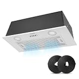 Range Hood Insert 400CFM Build-In/Insert Stainless Steel Kitchen Vent Hood |3-Speed Controls |Gesture & Touch Control LED Lights| 6 Layers Grease Filters|Ducted/ductless Convertible (30 Inch)
