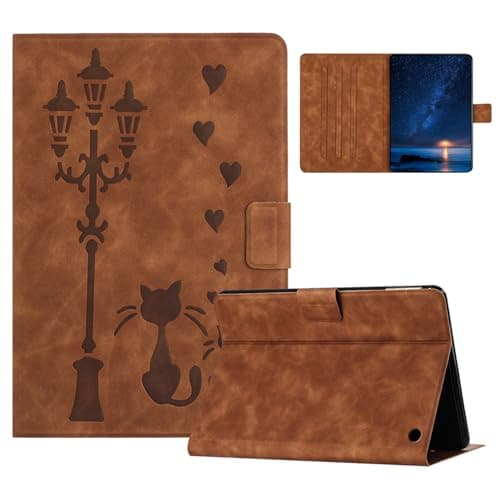 LJcase Case for All-New Amazon Kindle Fire HD 8 & 8 Plus Tablet(12th Gen/10th Gen,2024/2022/2020) 8",TPU Soft Shell & Premium PU Leather,Multi-Angle Viewing Folio Cover with Magnetic Clasp (Brown)