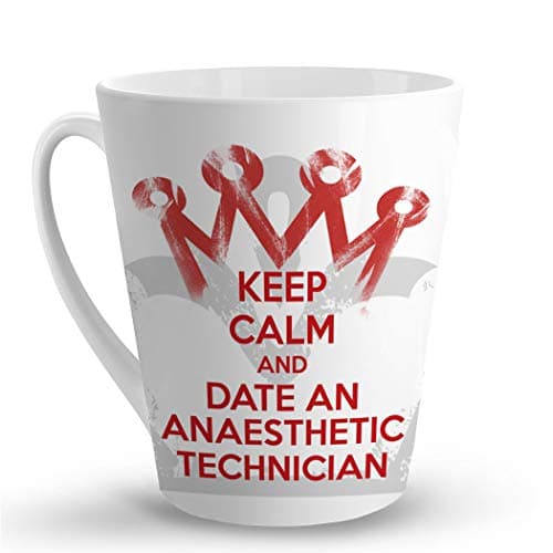 Makoroni - KEEP CALM AND DATE AN ANAESTHETIC TECHNICIAN - 12 Oz. Unique Ceramic Coffee Cup, LATTE MUG