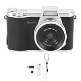 banapoy 48MP 1080P Mirrorless Camera with 8X Zoom, 2.4 Inch Flip Screen, Built in Flash, Auto Focus, Anti Shake Live Streaming Digital Camera for Beginner Photographers (Black)