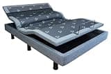 iAdjust Adjustable Bed Base, Grey, with Head and Foot Incline, Lumbar Support, Massage, Bluetooth, USB Ports, LED Light (Twin XL)