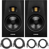 ADAM Audio T7V 7-inch Studio Monitor, Black (Pair) AMS-T7V Bundle with 2X OnStage 25ft XLR Cable + 2X 10ft Balanced XLR to TRS Cable