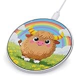 Highland Cow Wireless Charger Magnetic Phone Induction Charger 10w Fast Wireless Charging Station Compatible with iPhone 17 16 15 14 13 12 Pro Max Samsung Galaxy S25 S24 S23