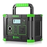 EBL Portable Power Station, 330W 288.6Wh Solar Generator 60W USB-C PD, 5W Wireless Charger, SOS Emergency Light, Multi-Port Power Supply for Outdoor Camping, Home Blackout, RV Travel