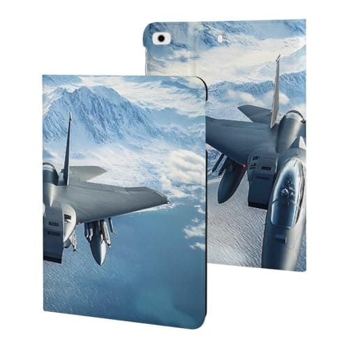 Aircraft Fighter Jet F-15 Ea-gles Flying Protective Case Compatible with iPad mini 1/2/3/4/5 (7.9in) Stand Cover Auto Sleep/Wake Cover