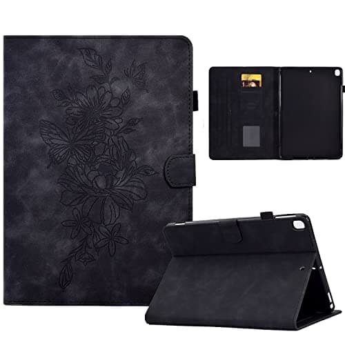 OWSIHNZBF For Samsung Galaxy Tab S6 Lite Case 10.4" Case（SM-P610/615,Premium Leather Slim Folding Stand Folio Cover Protective with Card Slot/Auto Sleep Wake(Black)