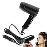 12V Portable Folding Hair Dryer - Hair Dryer for Car, 12x6cm DC12V ABS 2 Speed Temperature Vehicle Styling Tool, Overheat Protected Window Defroster Windshield Demister, Car Blow Dryar for F