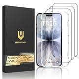 UNBREAKcable for iPhone 17 Screen Protector, 3-Pack Full Coverage Tempered Glass Screen [Military Grade Shatterproof] [9H Hardness] [Bubble Free] [Easy Installation] [99.99% HD Clear] for iPhone 17