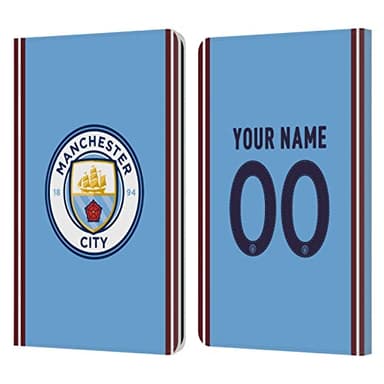 Head Case Designs Officially Licensed Custom Customized Personalized Manchester City Man City FC Home 2022/23 Badge Kit Leather Book Wallet Case Cover Compatible with Kindle Paperwhite 1/2 / 3