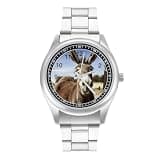 NTVOWPZO Three-Hand Analog Stainless Steel Watches for Men Easy Reader