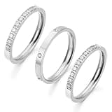 Klyxosh 3 Pack 18K Gold Plated/Silver Stacking Rings for Smart Ring, Sparkling Cubic Zirconia Oura Stack Rings for Women, Diamond-Like Shine Jewelry Gift (Smart Ring Not Included)