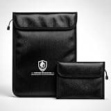 ANHUXINLEI Fireproof Document Bag Set, 6400°F Heat Resistant 12-Layer Fireproof & Water Resistant File Bag with Money Bag, 15 x 11 in Large Document Organizer for Passport, Cash, Legal Papers, Black