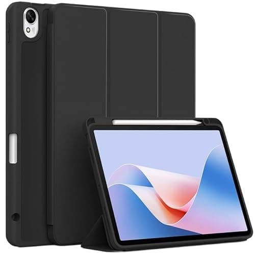 Fold Stand Tablet Cover Suitable for Huawei MatePad 11.5 TXZ-W09 BTK-W00 2025 2023 Soft Back Smart Case with Pen Slot(Black,Matepad 11.5 2023)