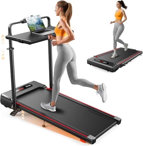 Acezoe Folding Treadmill with 10% Incline, 2.5 HP Walking Pad with Handle Bar, 300 lb Capacity Treadmills for Home/Office, Foldable Treadmill with App & Speaker, 0.6-10 MPH