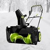 Electric Snow Plow, Cordless Blower, Adjustable Direction, 50cm Width, 7.6m Throwing Distance, Builtin Light, for All Roads and Walkways