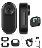 64GB 1080P Mini Body Camera with Screen, Thumb Size Wearable Body Cam, 5H Hands-free POV Recording, Magnetic Portable Action Camera Mount Anywhere for Work, Security, Riding, Pets, Sports(Black）
