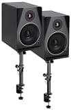 Rockville APM5B V2 Bundle: Pair 5.25-in 320W Peak/80W RMS Active Powered Studio Monitor Speakers-Black, Pair of DMS75 Studio Monitor Speaker Stands, 2-Items