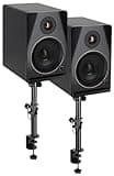 Rockville APM5B V2 Bundle: Pair 5.25-in 320W Peak/80W RMS Active Powered Studio Monitor Speakers-Black, Pair of DMS75 Studio Monitor Speaker Stands, 2-Items