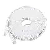 Omquot High Performance CAT6 Ethernet Network Flat LAN Cable for Gigabit Ethernet 1000M White (#8)