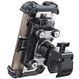 JOYROOM Motorcycle Phone Mount Holder - [Dual Vibration Dampener] 150mph Anti-Shock Phone Holder for Motorcycle [Upgrade Handlebar Clamp] - Bicycle Bike Phone Holder Mount for 4.7-7" Cell Phones