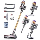 Cordless Vacuum Cleaner, 650W 55KPA 70Mins Cordless Stick Vacuum Cleaner with Self-Standing, Touch Screen, Anti-tangle Vacuum Cordless, Vacuum Cleaners for Home,Carpets,Hardwood,Pet Hair(X7A Pro)