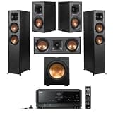 Klipsch Reference 5.2 Home Theater System w/ 7.2 Receiver, w/ 2X R-26FA Floorstanding Speaker, R-25C Center Speaker, R-41M Speaker, 2X R-12SW Subwoofer & Yamaha RX-A2AB 7.2-Channel AV Receiver