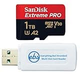 SanDisk MicroSD Extreme Pro 1TB Memory Card Works with DJI Air 2S, Air 2, Mini, Mini 2, Mavic 2 Drone (SDSQXCD-1T00-GN6MA) Bundle with 1 Everything But Stromboli MicroSDXC & SD Card Reader