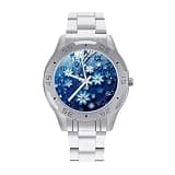 NTVOWPZO Three-Hand Analog Stainless Steel Watches for Men Easy Reader