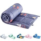 Sivio Weighted Blanket - 100% Cotton Heavy Blanket 5lbs, 36 x 48 inches, Breathable Soft Throw Blanket for Calm Sleeping for Home and School Nap, Blue Car