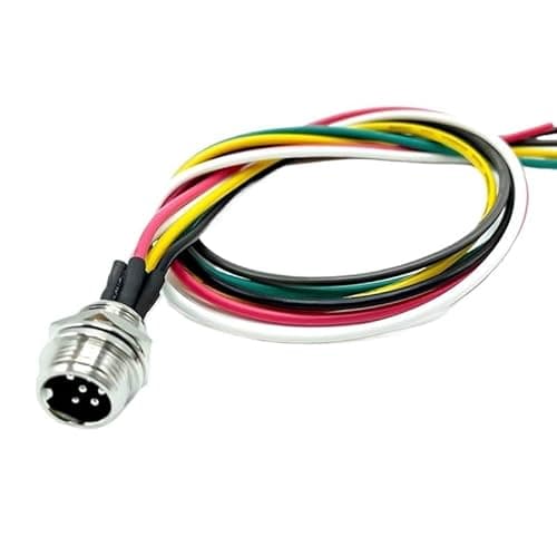 VCALDGFZ GX12 Bend Female Aviation Plug 2 3 4 5 6 7 Pin Connector with Wire 90° Welding Injection Molding M12 Male Head se/n*/SOR Socket(Male Socket,2 Meters_7P)